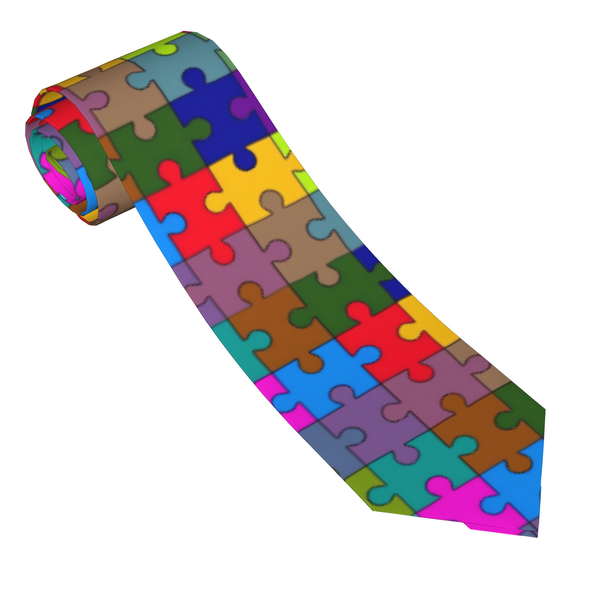 Men Accessories For Wedding - Dunkle Farbverlaufs-Krawatte mit Puzzle-Motiv, Hochzeits- und