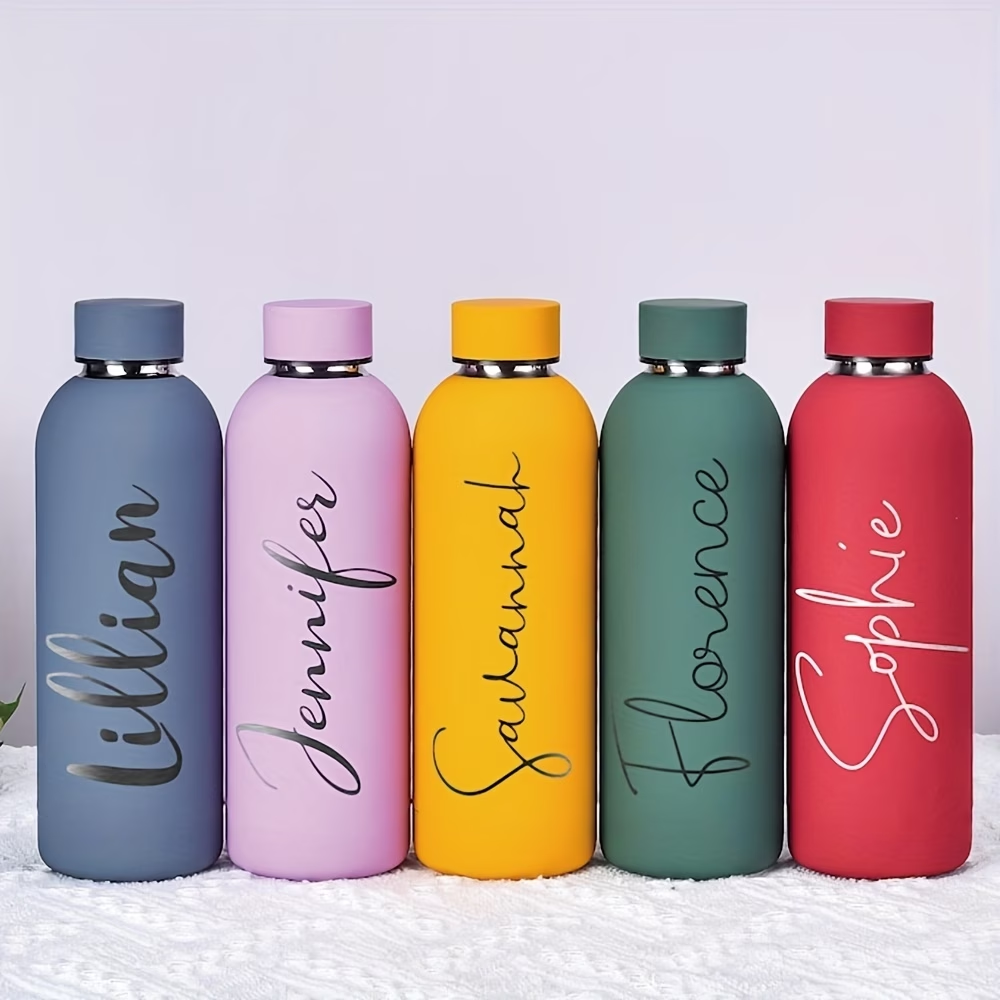 Flask Stainless Steel - Personalisierte Edelstahl-Wasserflaschen mit Namensgravur, Perfekt für