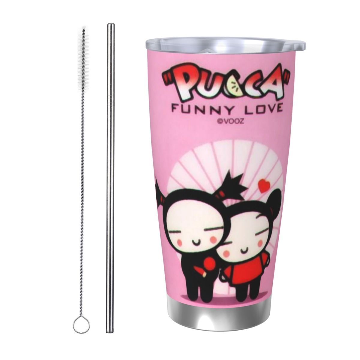 Flask Stainless Steel - Niedlicher Cartoon Pucca 20oz Edelstahl Isolierter