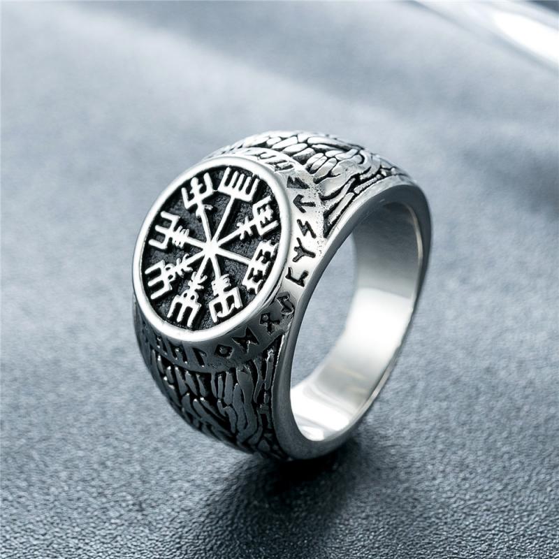 Signet Ring Men - Vintage Wikinger Rune Siegel skandi navis