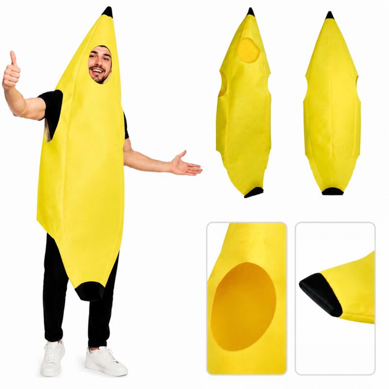 Men Accessories Style - Erwachsenen-Bananenkostüm Lustiger Frucht-Jumpsuit Halloween-Party Cosplay-Outfit Gelbes