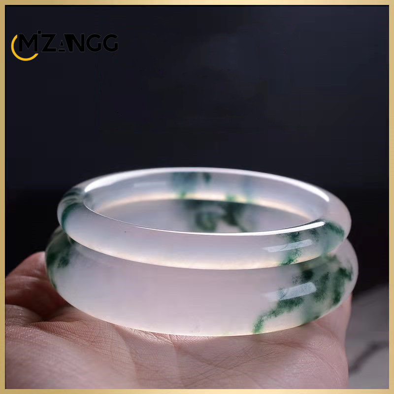 Men Accessories Hand - Natürliche grüne Jadeit Armreif Jade Armband