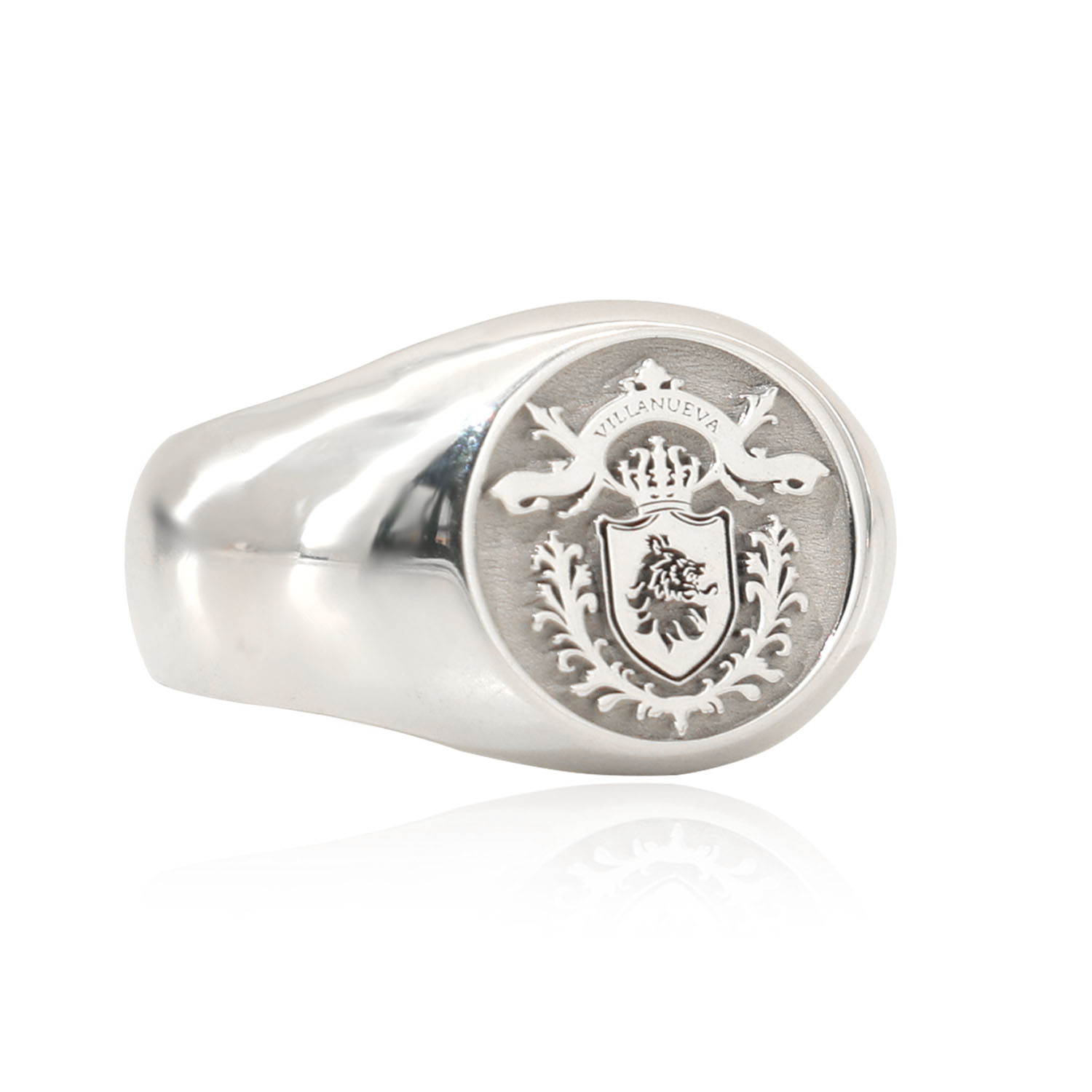 Signet Ring Men - 17mm runder Herrenring aus massivem 925er