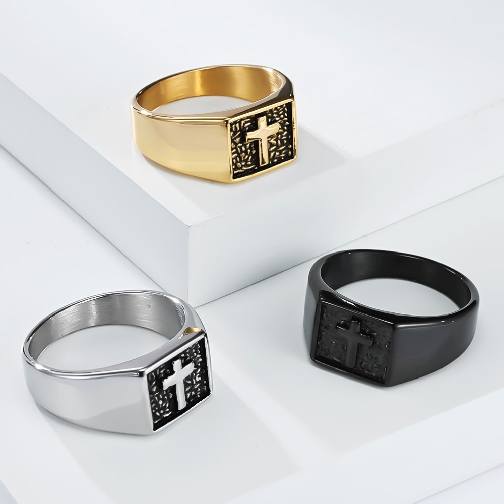Somen Vintage Edelstahl Kreuz  – Signet Ring Men Bewertung und Preis