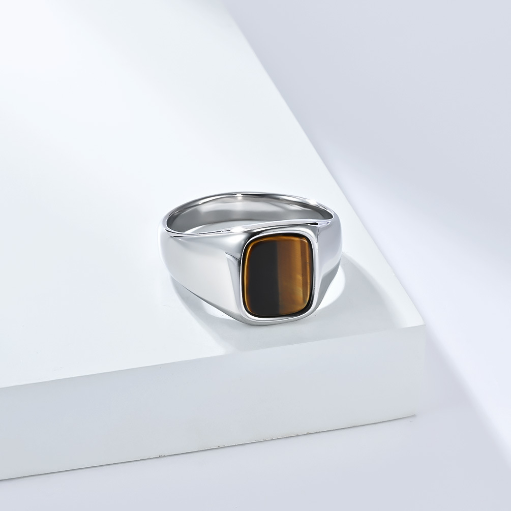 Neuer Modischer Vintage Edelst – Signet Ring Men Bewertung und Preis
