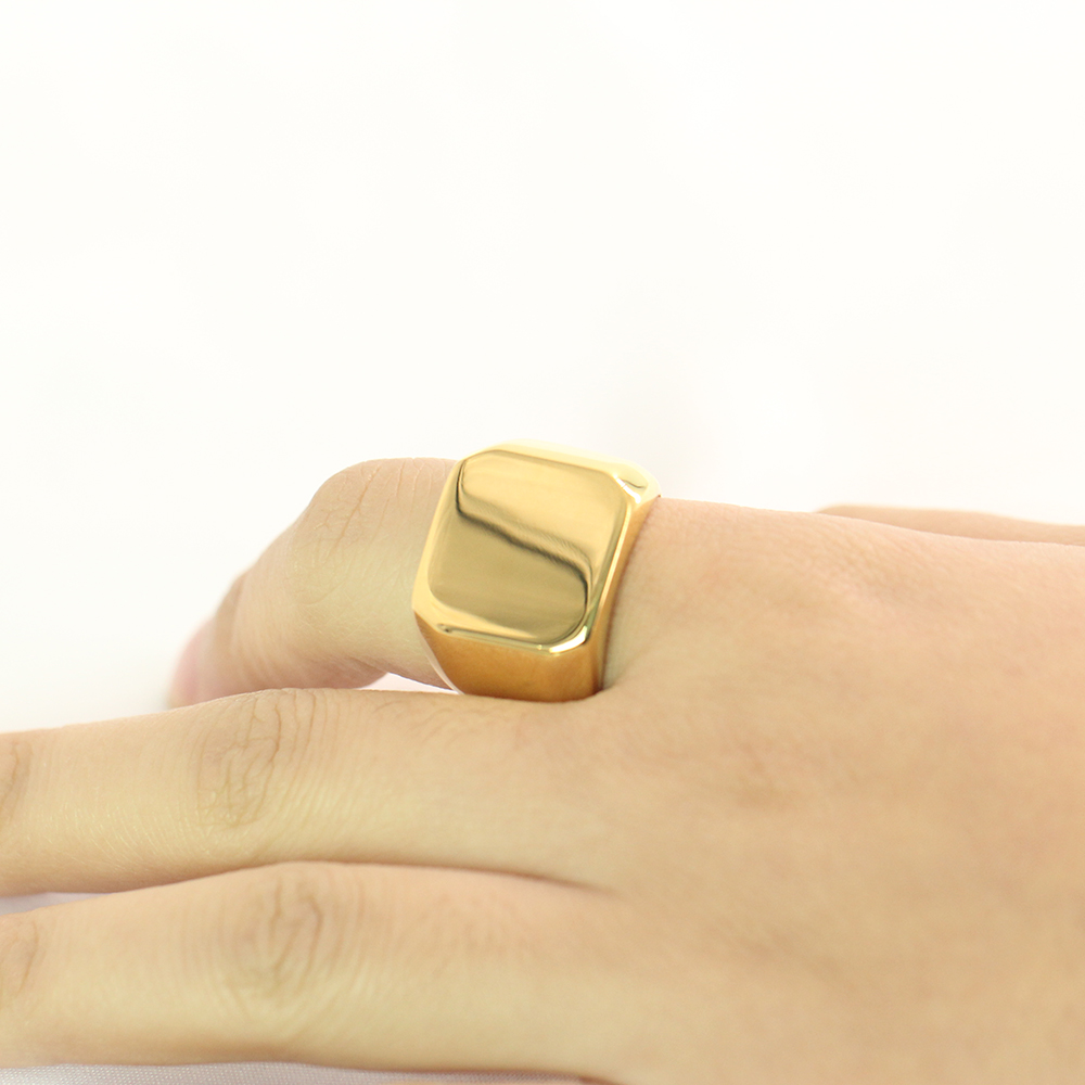 Freie Gravur neue Silber/Gold/ – Signet Ring Men Bewertung und Preis