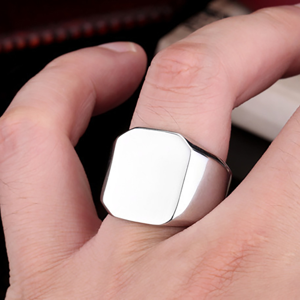 Freie Gravur neue Silber/Gold/ – Signet Ring Men Bewertung und Preis