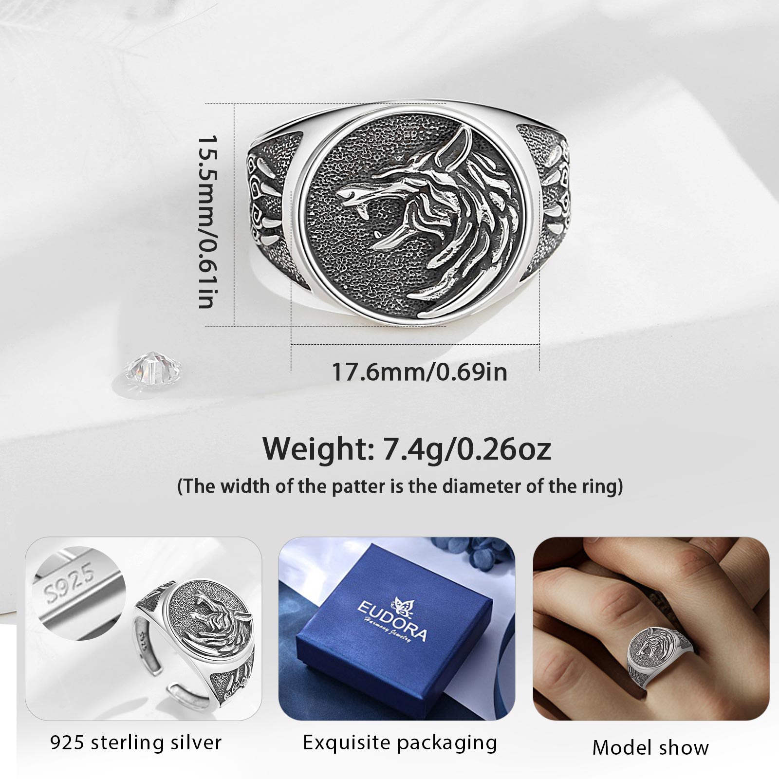 Eudora Sterling Silber Wikinge – Signet Ring Men Bewertung und Preis