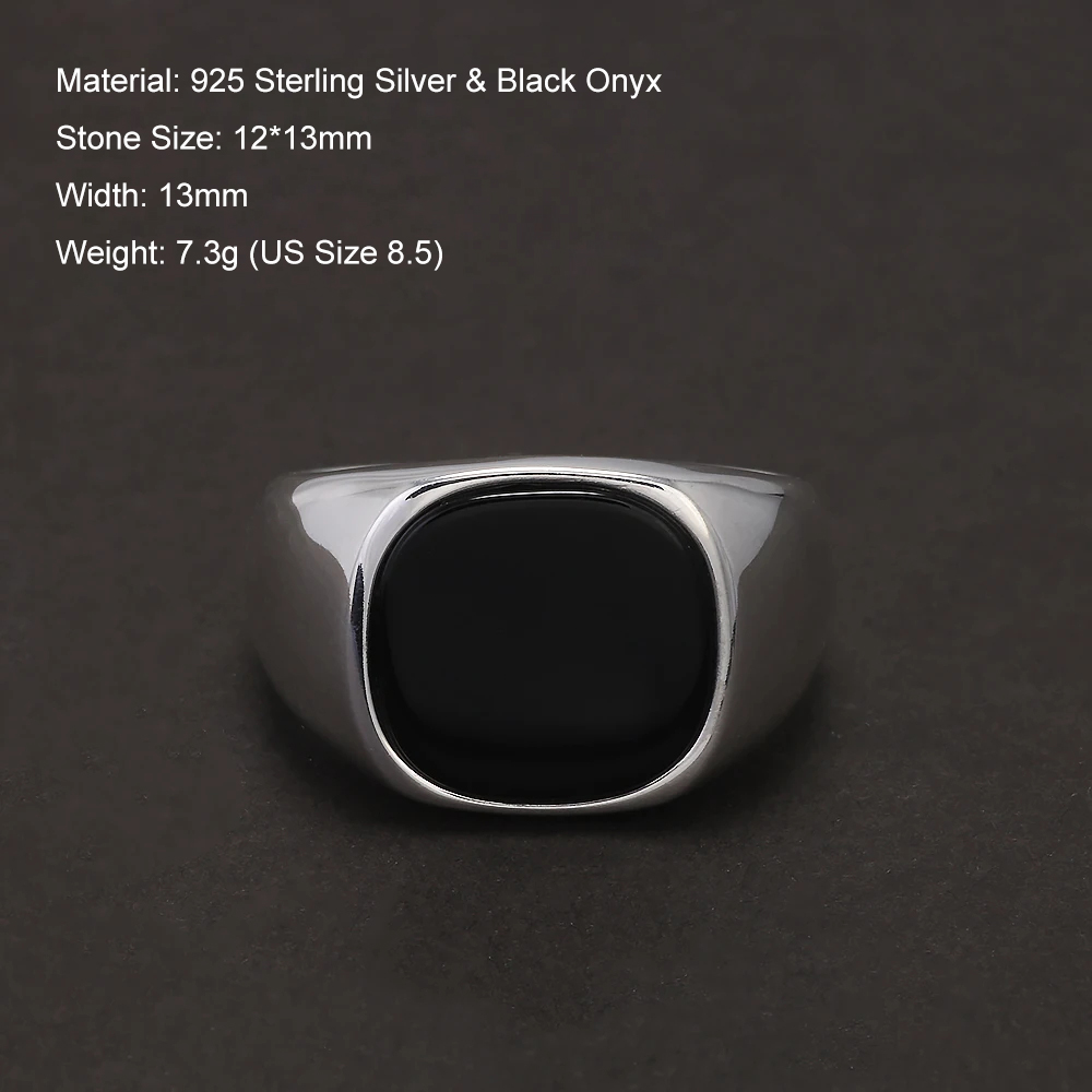 S925 Sterling Silber Schwarz O – Signet Ring Men Bewertung und Preis