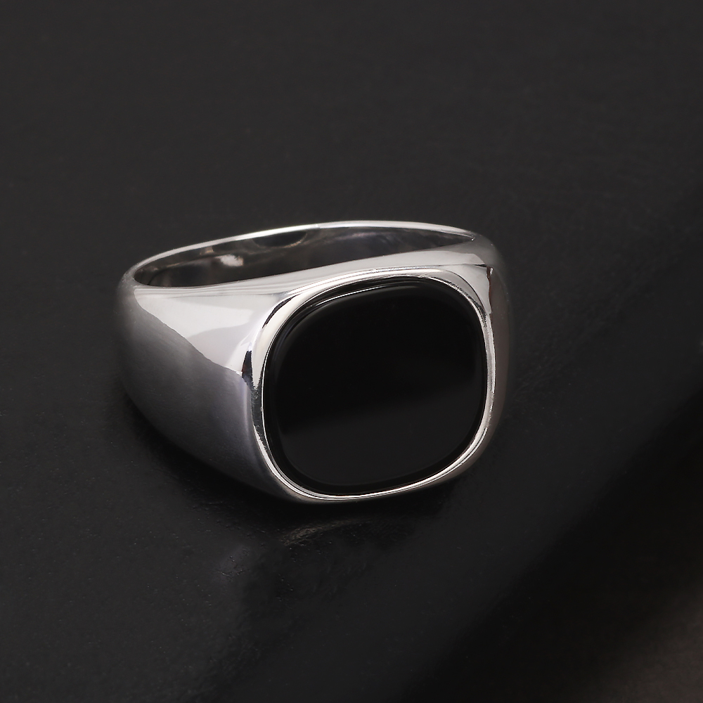 S925 Sterling Silber Schwarz O – Signet Ring Men Bewertung und Preis