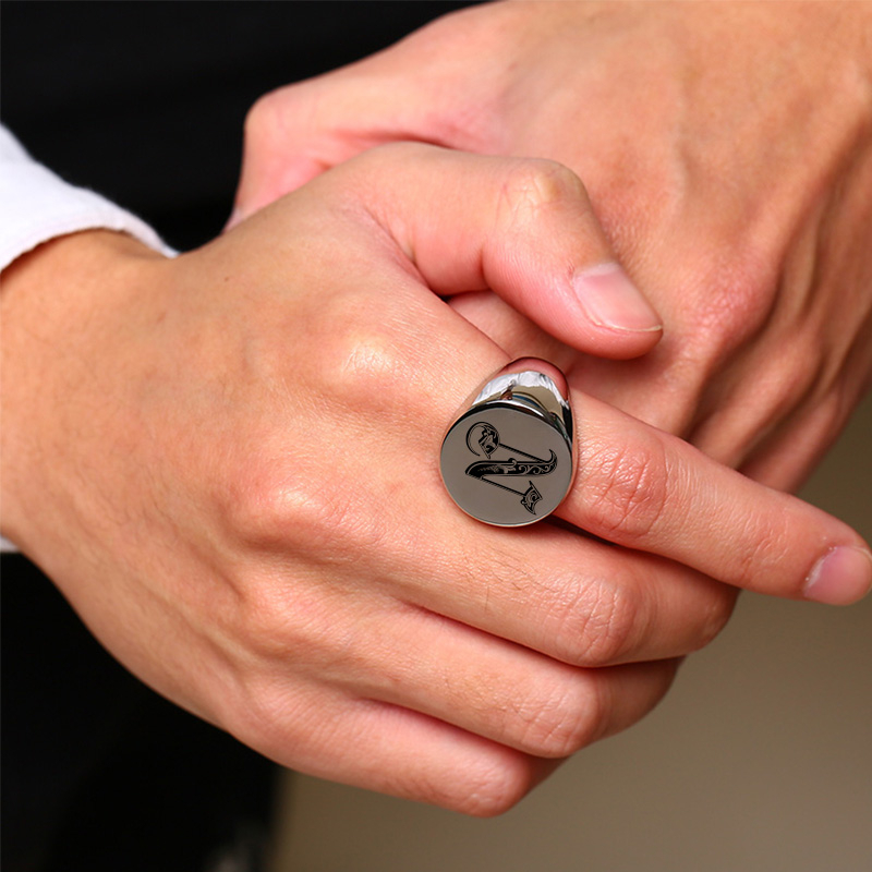 Vnox Stilvolle Muster Schrift  – Signet Ring Men Bewertung und Preis