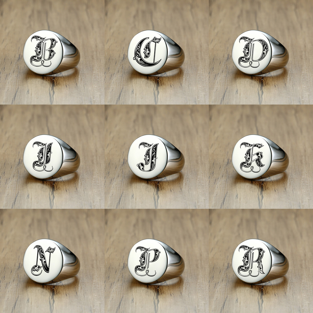 Vnox Stilvolle Muster Schrift  – Signet Ring Men Bewertung und Preis